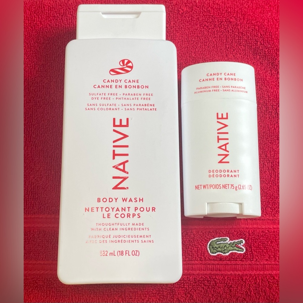NEW Native Candy Cane Body Wash and Deodorant Set